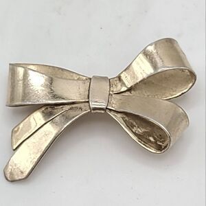 Coro sterling silver ribbon bow brooch pin, Vintage,  signed Coro Mexico silver
